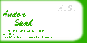 andor spak business card